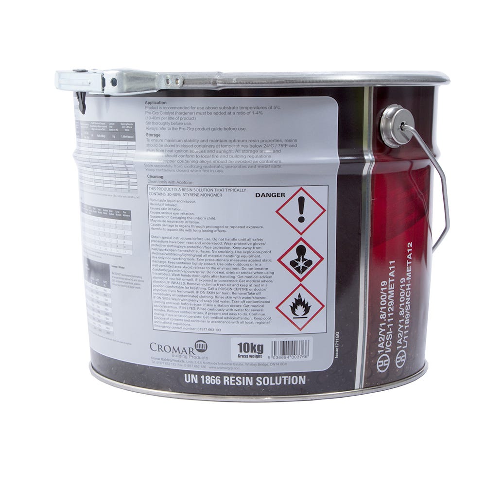 Product image for Cromar Pro GRP Roofing Resin 10kg