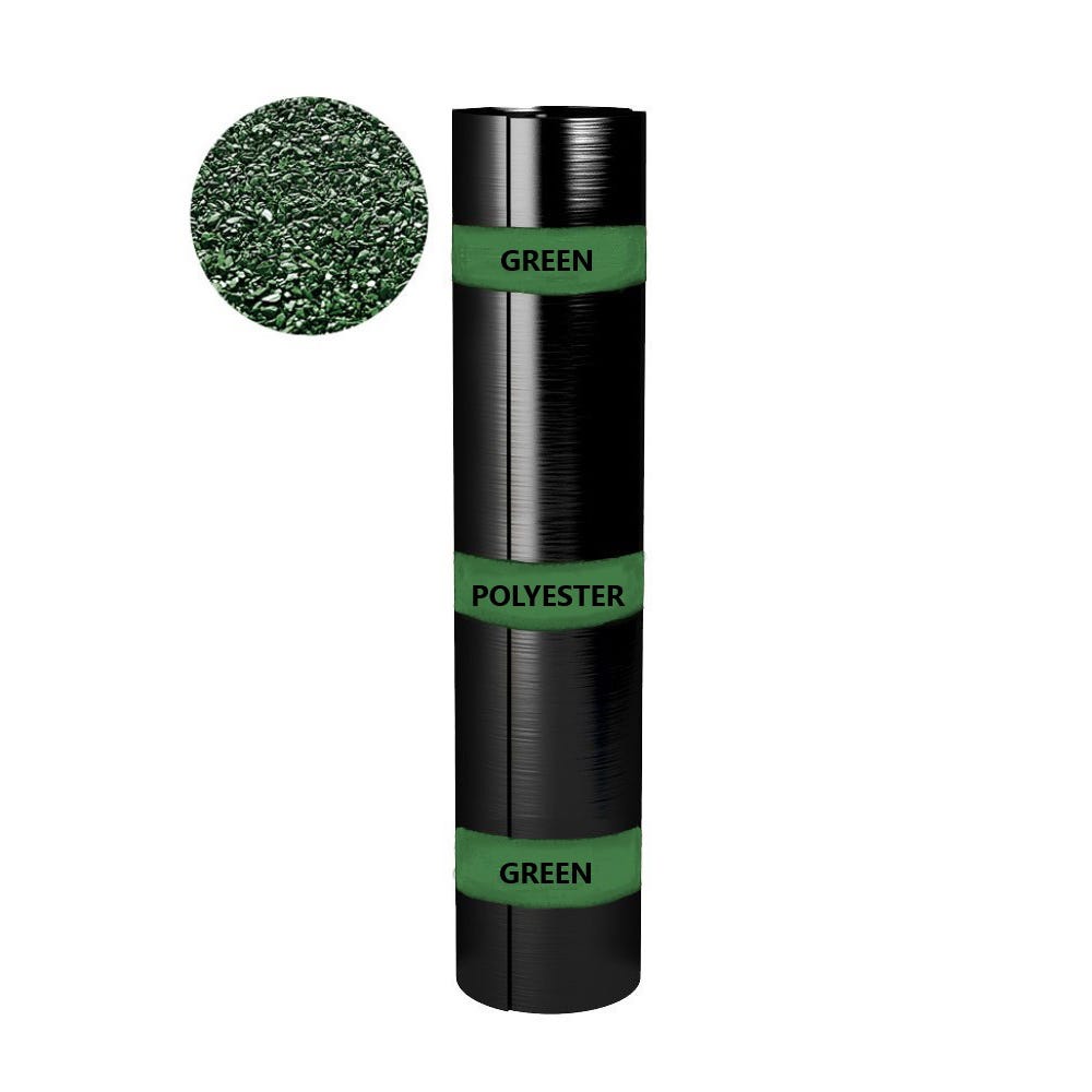 Image of 1000mm X 8m Torch On Green Mineral Felt Cap Sheet Bipol Std EKP SBS