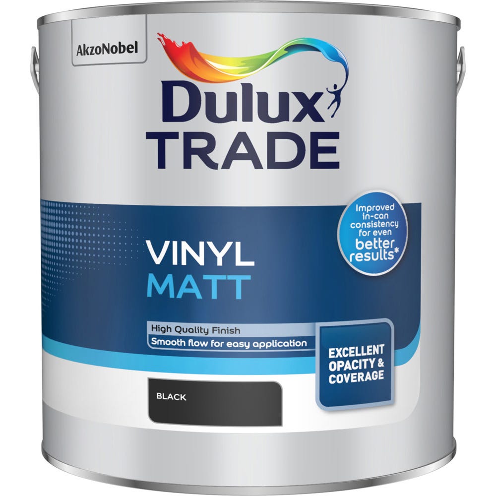 Product image for Dulux Trade Vinyl Matt Black 2.5L