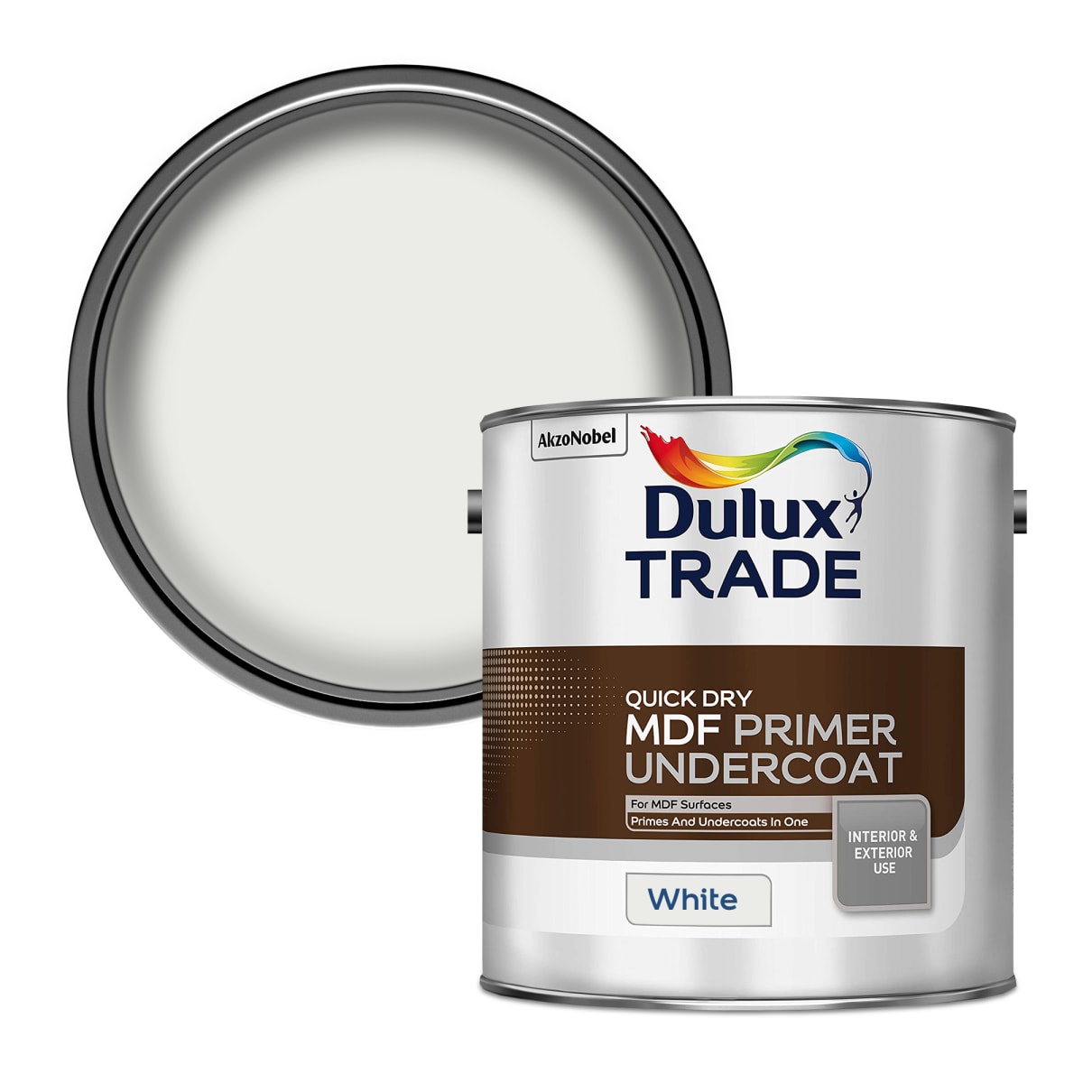 Product image for Dulux Trade Quick Dry MDF Primer Undercoat White 2.5L