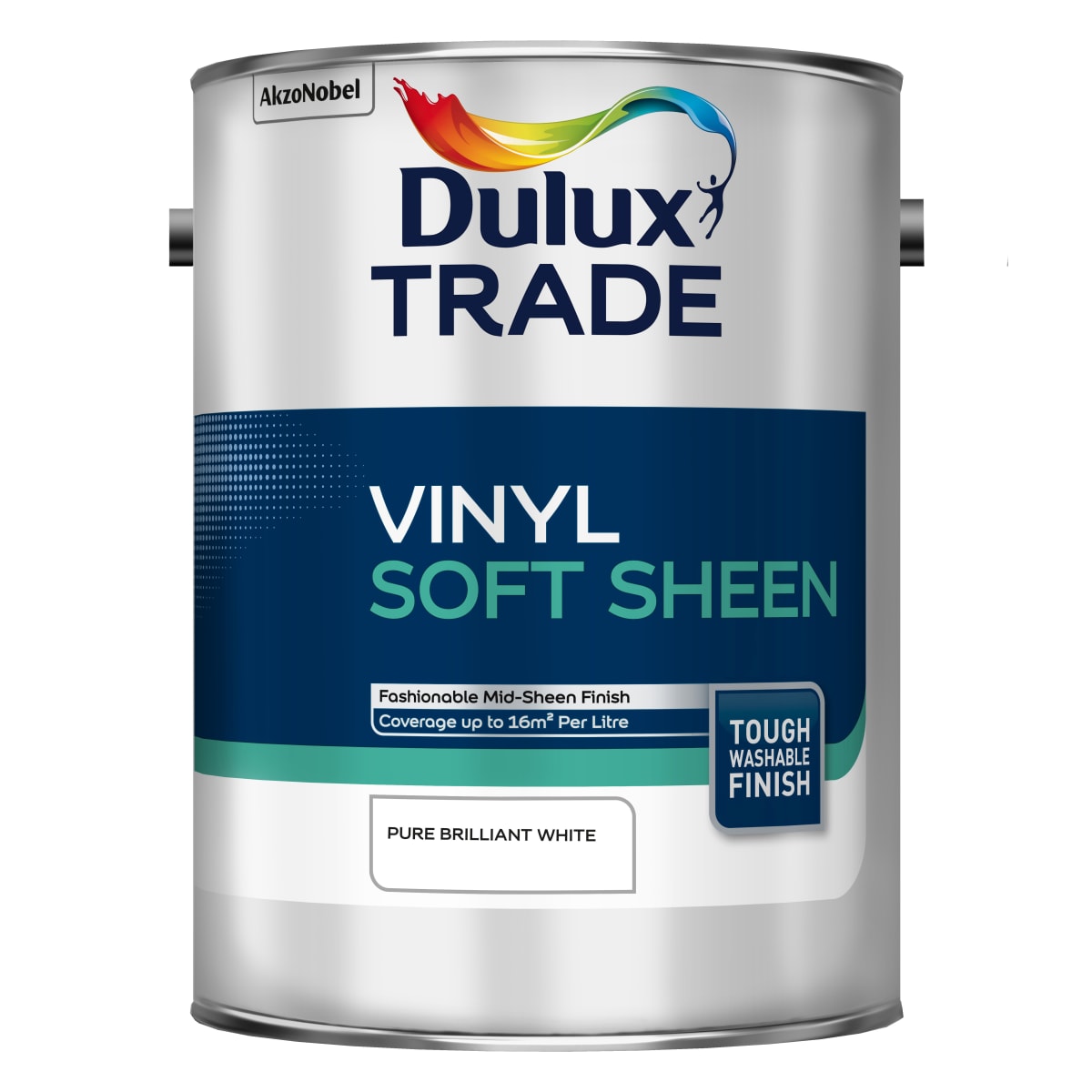 Product image for Dulux Trade Vinyl Soft Sheen Pure Brilliant White 5L