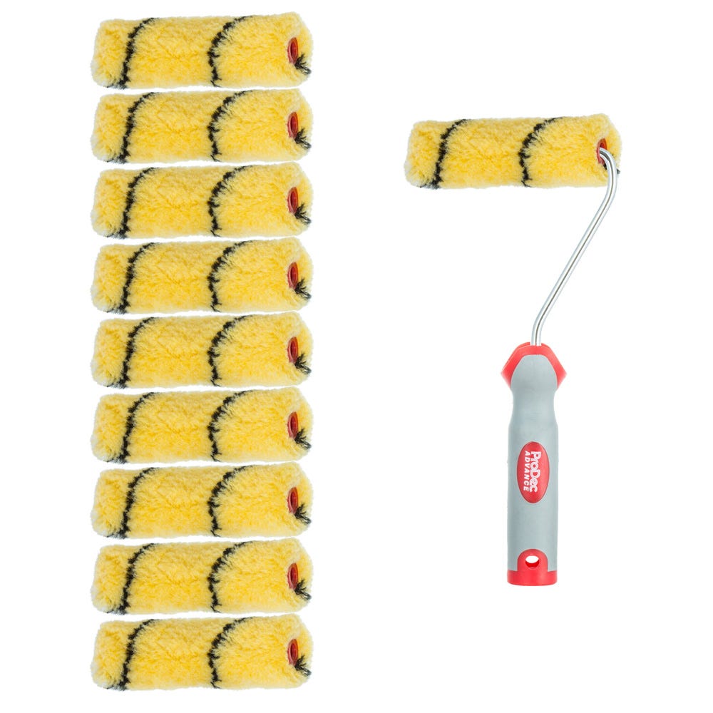 Product image for Prodec 4'' Mini Tiger Medium Rollers & Frame Pack Of 10