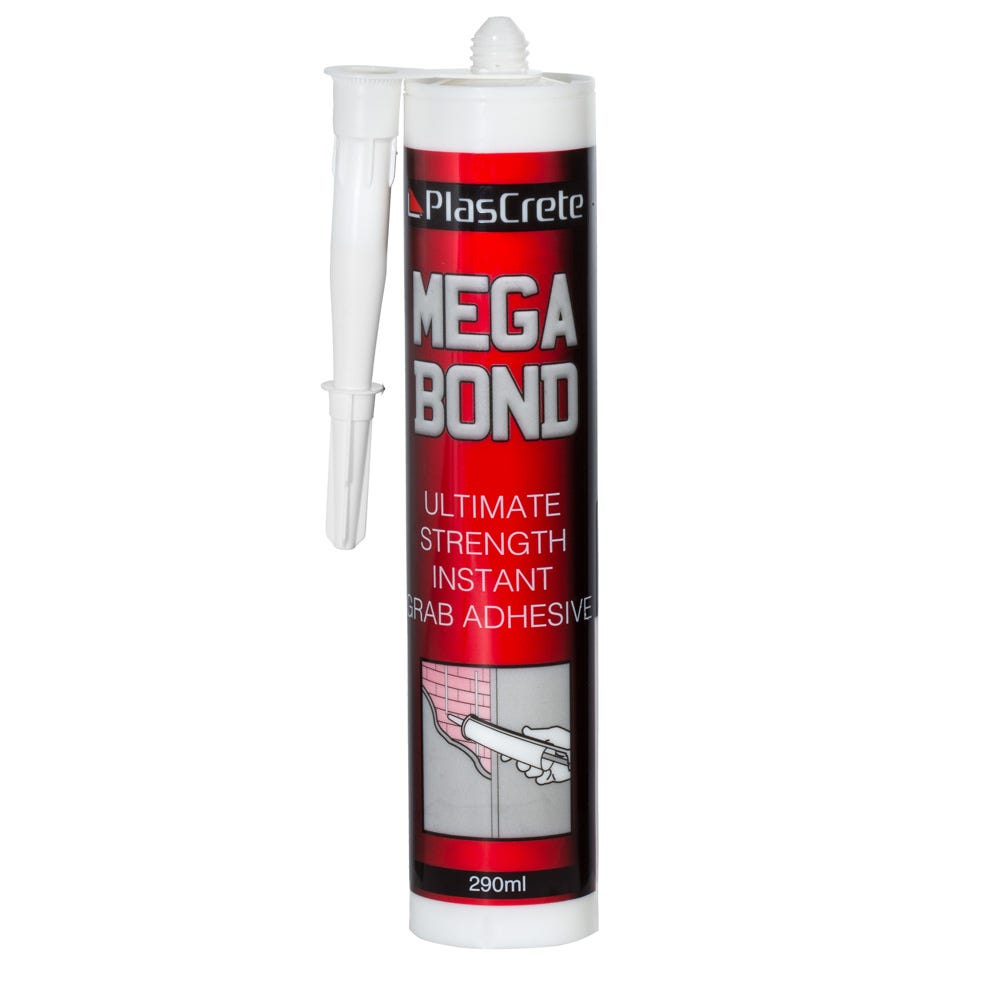 Image of Plascrete Mega Bond Instant Grab Adhesive White 290ml