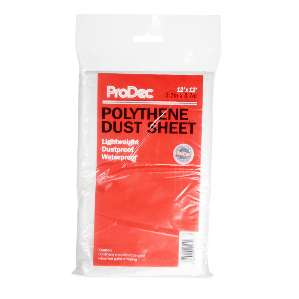 Product image for Prodec Polythene Dust Sheet 12' X 12'