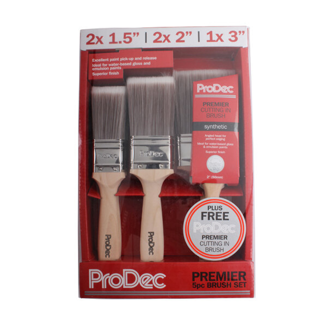 Product image for Prodec Trojan 6 Piece Brush Set With Woodworker Brush