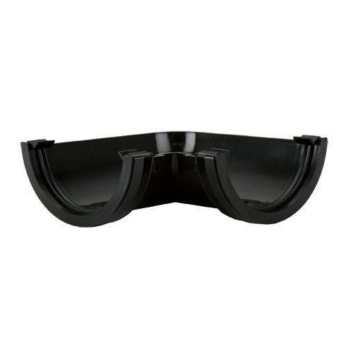 Product image for Brett Martin Plastic Guttering Half Round Style 90 Degree Angle 112mm - Black