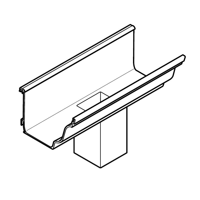 Product image for Alumasc Aqualine 140mm x 100mm Moulded Running Outlet 75mm x 75mm - Metallic Silver