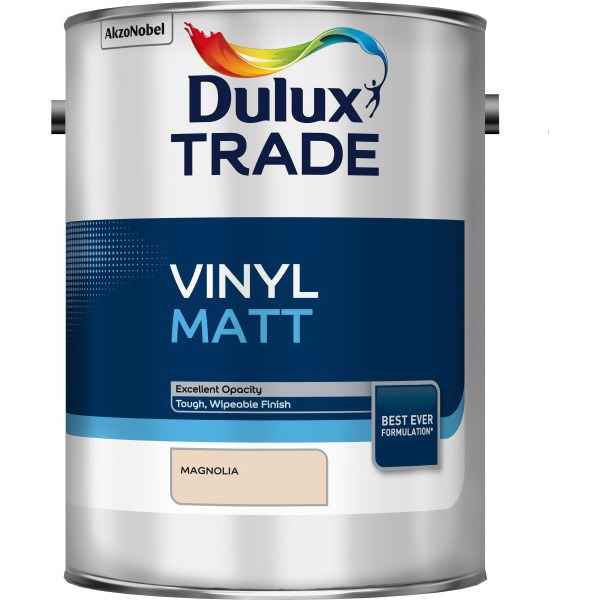 Product image for Dulux Trade Vinyl Matt Emulsion Magnolia 5ltr