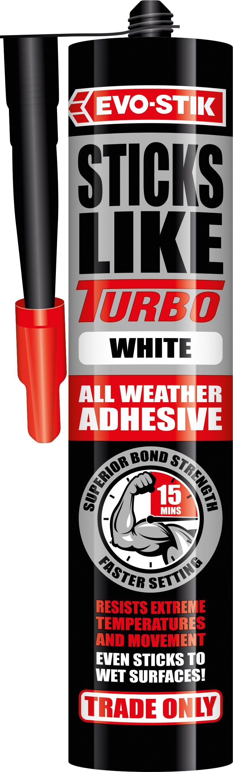 Product image for EVO-STIK Sticks Like Turbo Fast-Setting Grab Adhesive White 290ml 