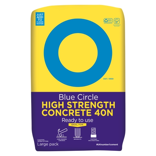 Product image for Blue Circle High Strength (40N) Ready to Use Concrete 20kg