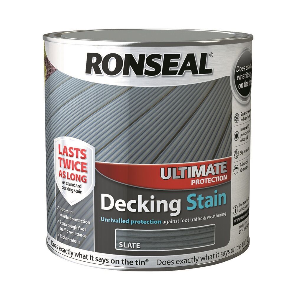 Product image for Ronseal Ultimate Protection Decking Stain Slate 2.5ltr