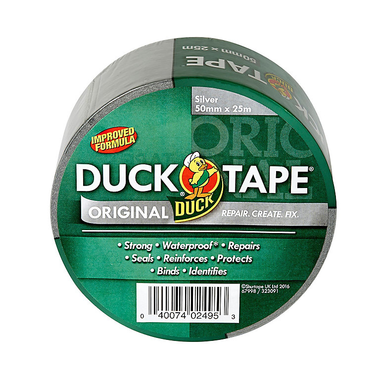 Image of Duck Silver effect Duct Tape (L)25m (W)50mm