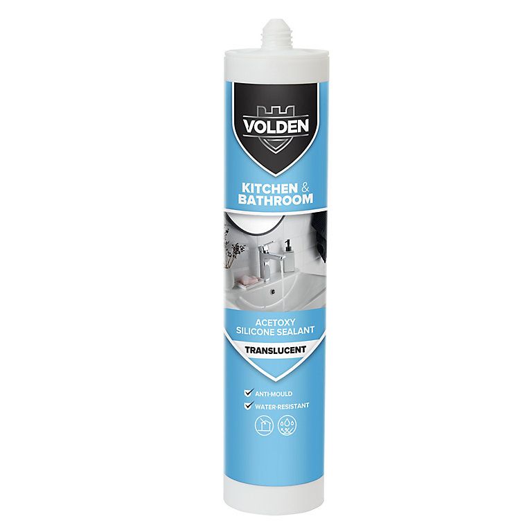 Product image for Volden Translucent Silicone-based Bathroom & kitchen Cartridge Sealant, 300ml