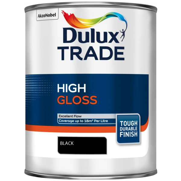 Product image for Dulux Trade High Gloss Black 1ltr