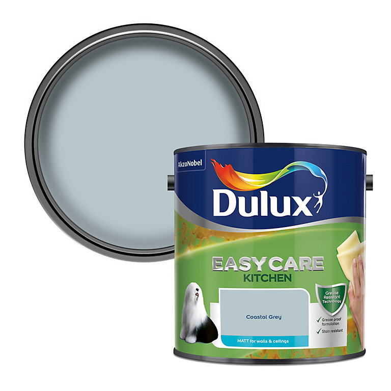 Image of Dulux Easycare Coastal grey Matt Emulsion paint, 2.5L