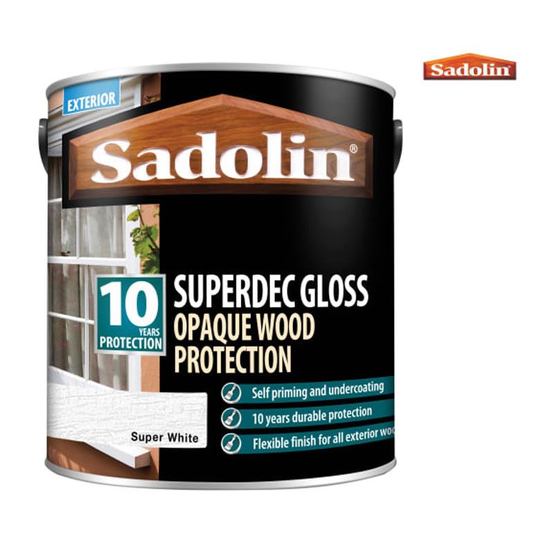 Product image for Sadolin Superdec Opaque Wood Protection 2.5l - Super White