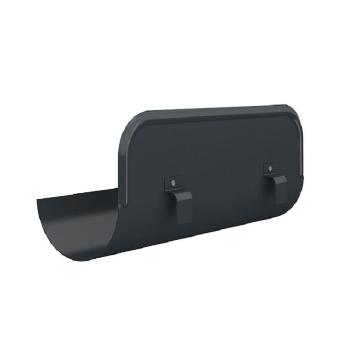 Product image for Lindab 150mm Half Round Steel Straight Overflow Protector - Anthracite Grey