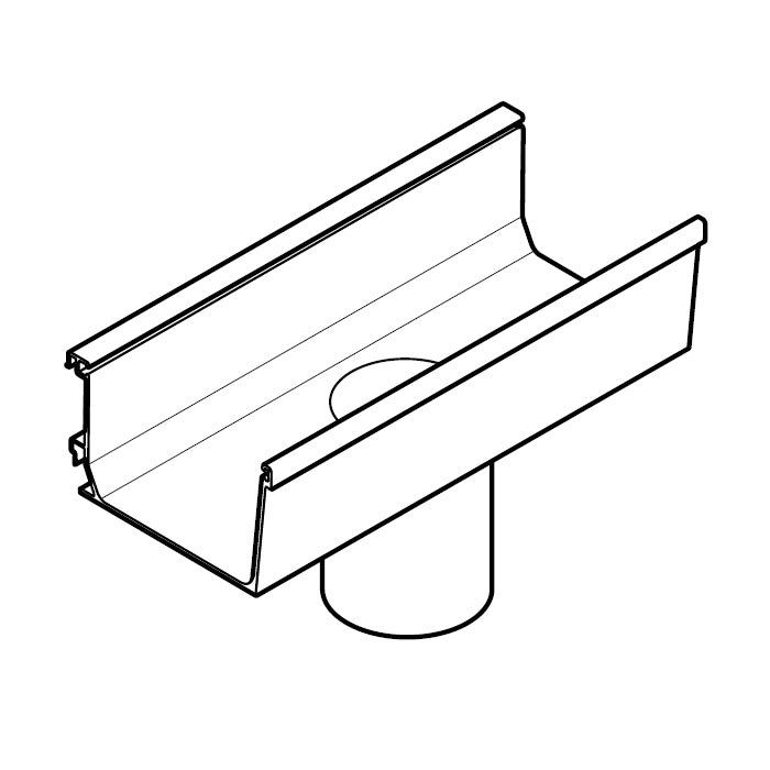 Product image for Alumasc Aqualine 160mm x 100mm Box Running Outlet 100mm - White