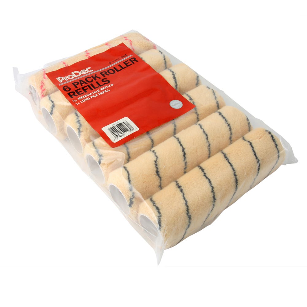 Product image for Prodec 9'' Roller Refills Pack Of 6