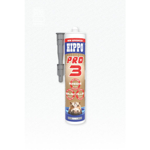Image of Tembe Hippo Pro 3 Adhesive Filler & Sealant Grey 300ml