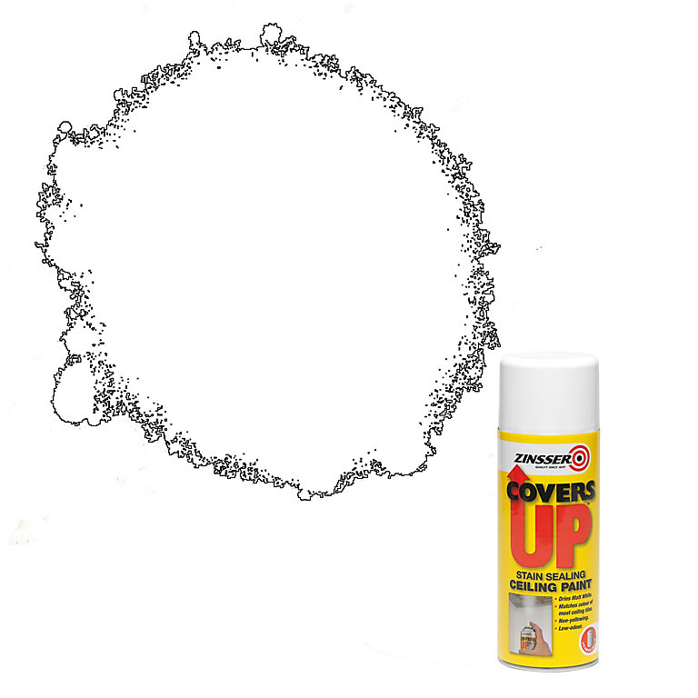 Product image for Zinsser Covers Up Stain Sealing Ceiling Spray White 400ml