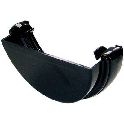 Product image for Half Round Gutter External Stop End 112mm Anthracite