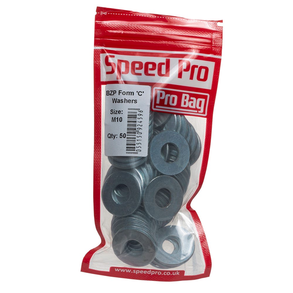 Product image for Speed Pro M10 BZP Form C Washers Pack Of 50