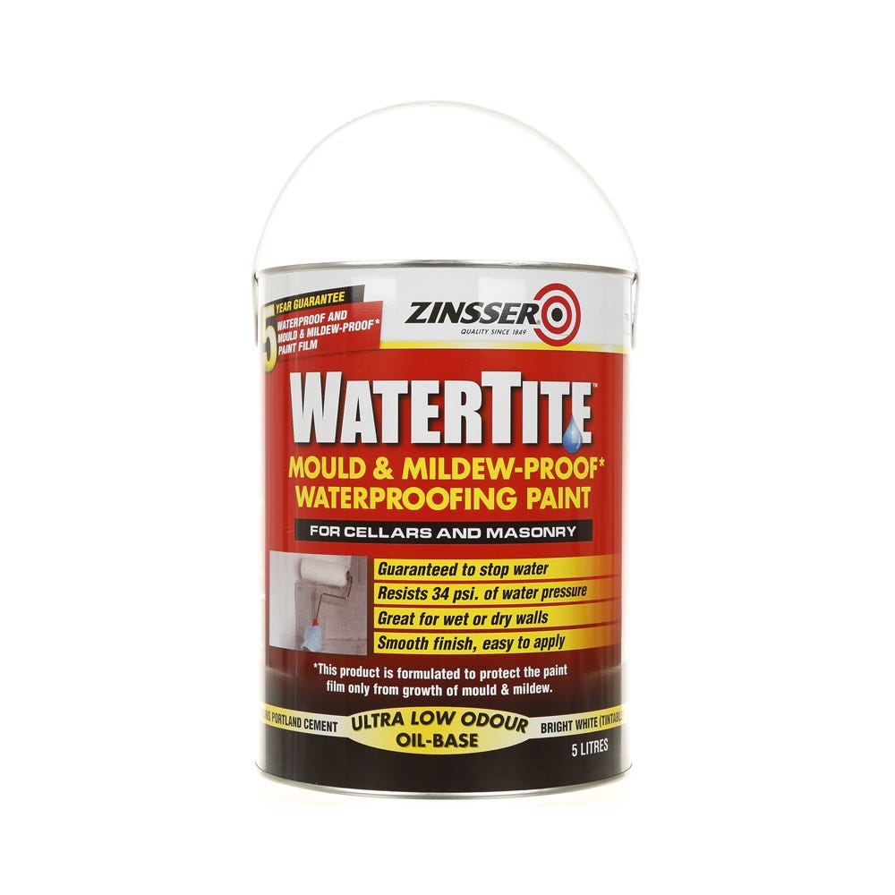 Product image for Zinsser Watertite Waterproofing Paint White 5L