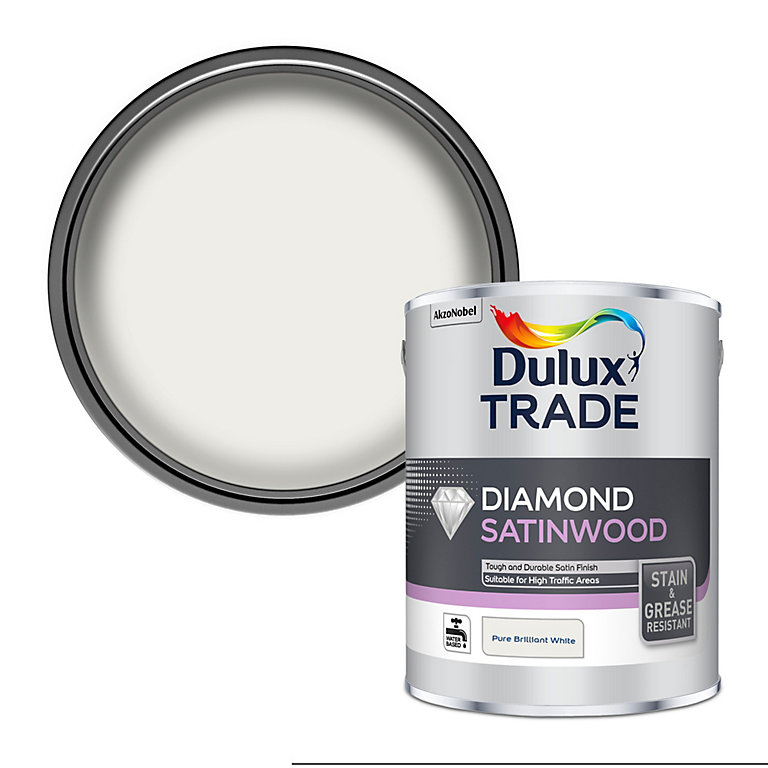 Image of Dulux Trade Diamond Satinwood Pure Brilliant White 2.5L