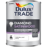 Product image for Dulux Trade Diamond Satinwood Pure Brilliant White 1L