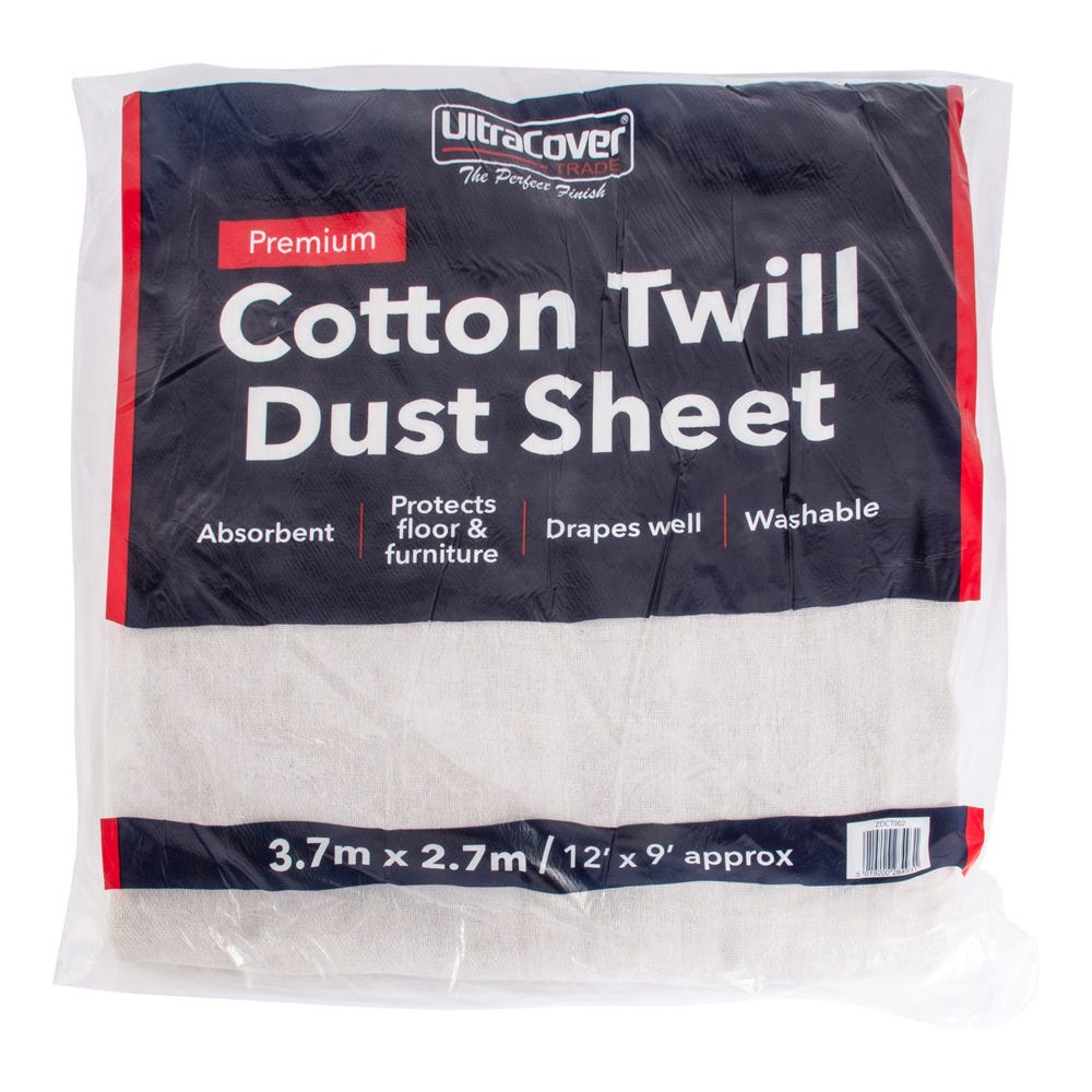 Product image for Ultracover Trade Cotton Twill Dust Sheet 12' X 9'