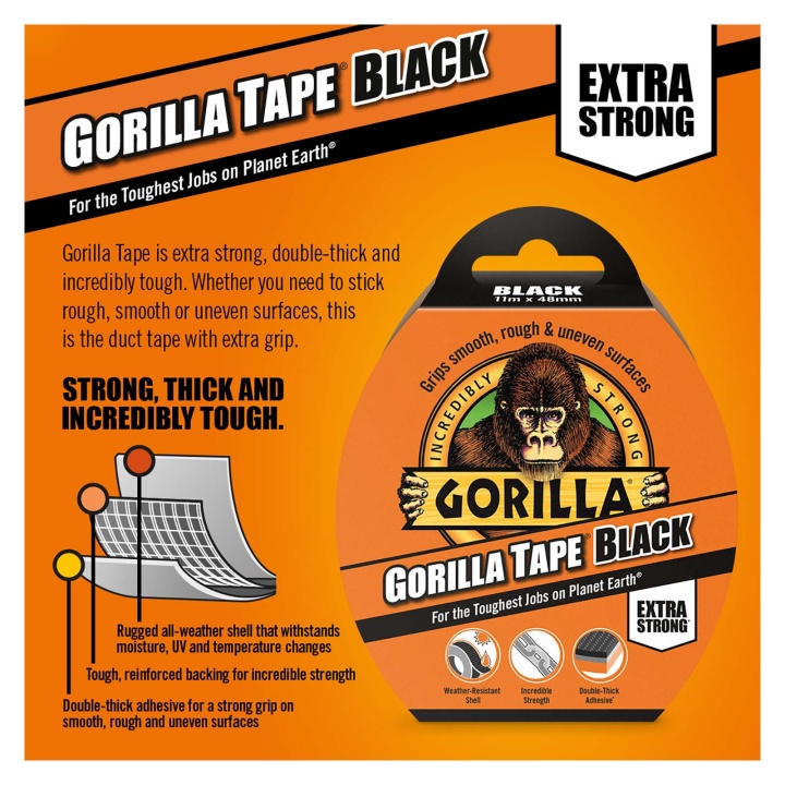 Image of Gorilla Tape Black 48mm X 11m