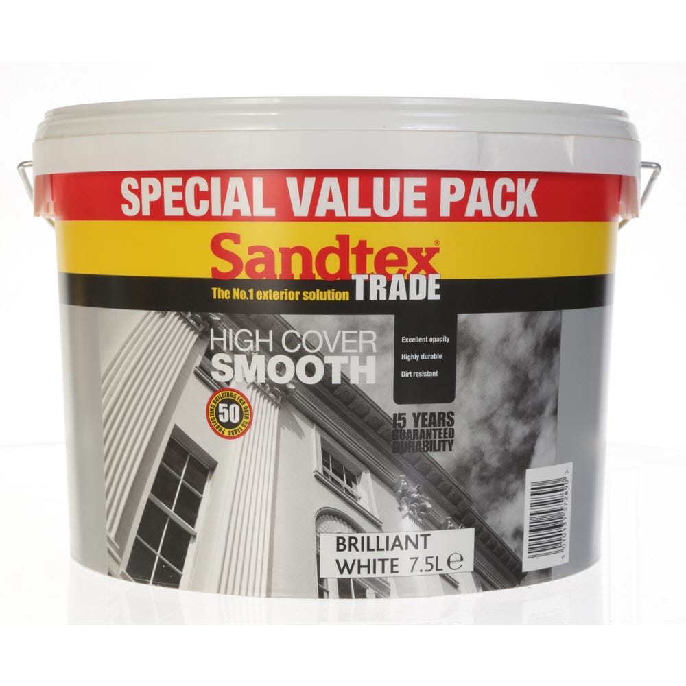Image of Sandtex Trade High Cover Smooth Brilliant White 7.5L
