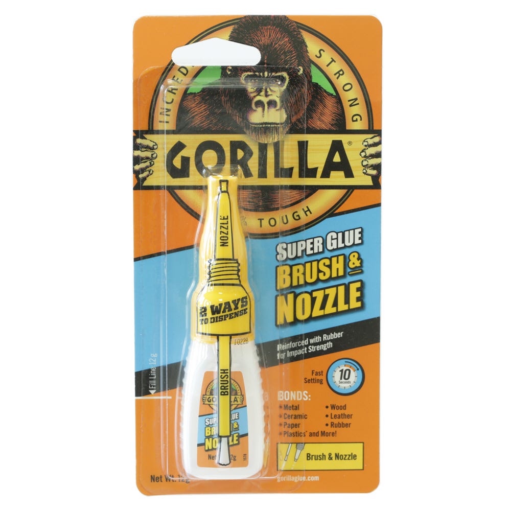 Product image for Gorilla Super Glue Brush & Nozzle 12g