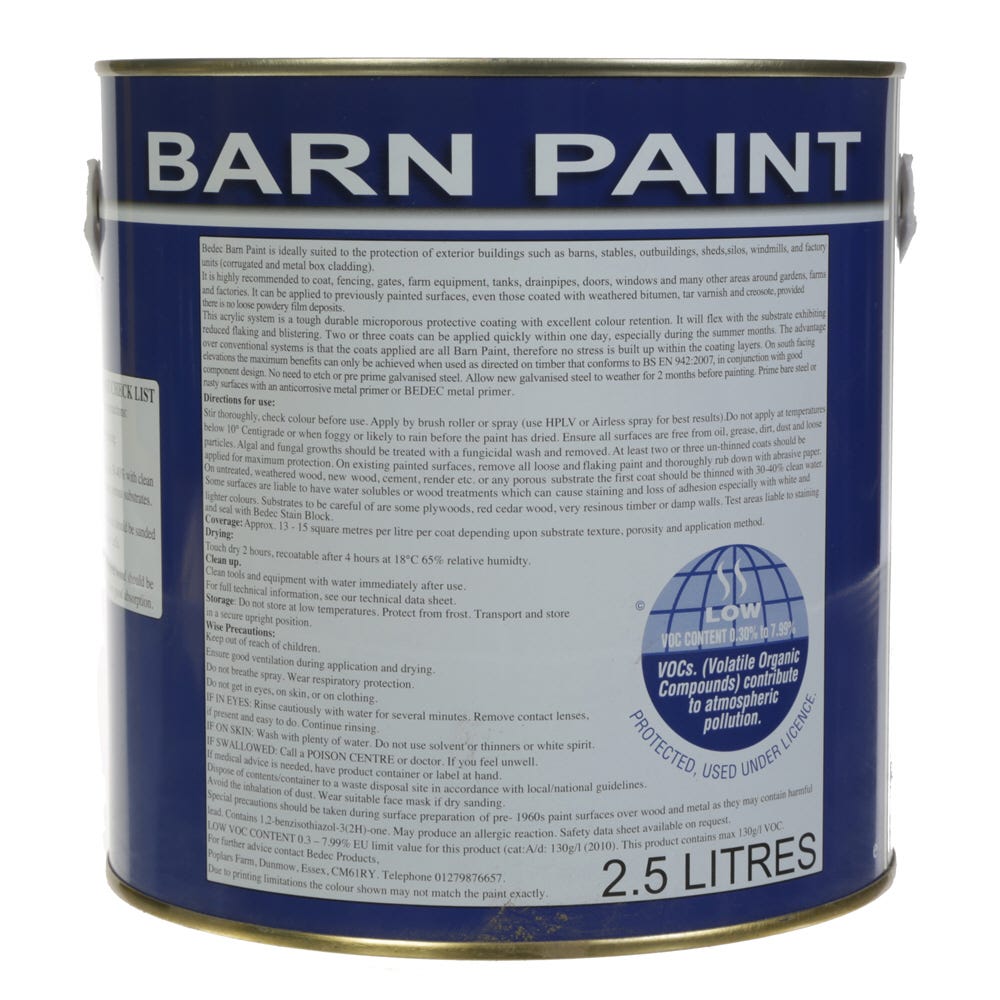 Product image for Bedec Barn Paint Satin Black 2.5L