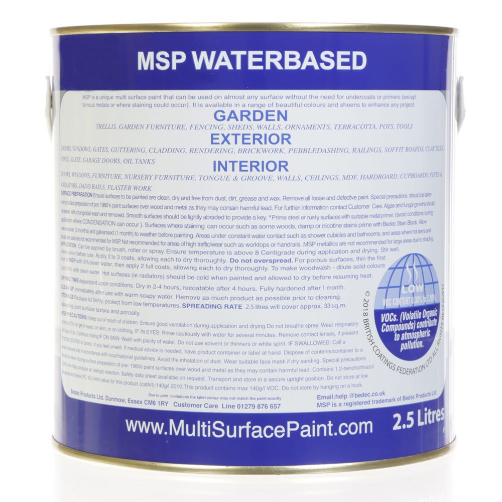 Product image for Bedec Multi Surface Paint Soft Satin White 2.5L