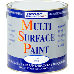 Product image for Bedec Multi Surface Paint Soft Satin White 2.5L
