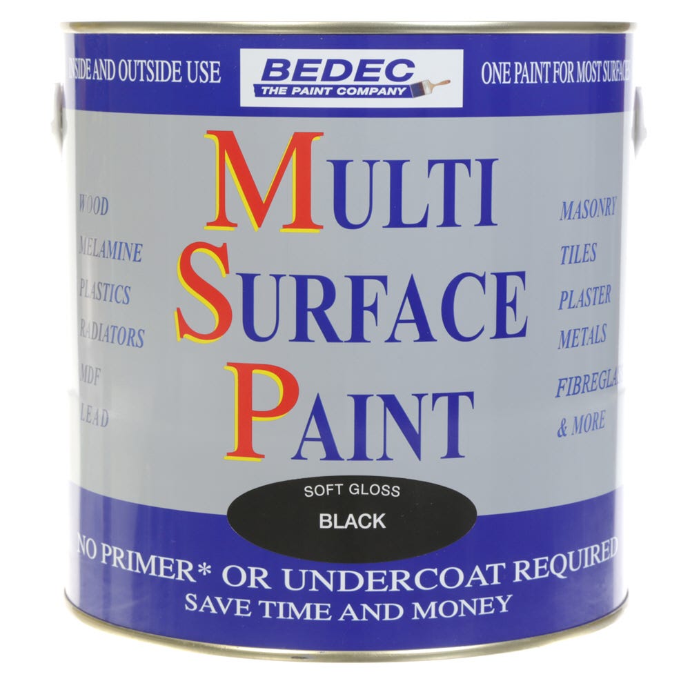 Product image for Bedec Multi Surface Paint Soft Gloss Black 2.5L