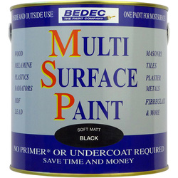Product image for Bedec Multi Surface Paint Soft Matt Black 2.5L
