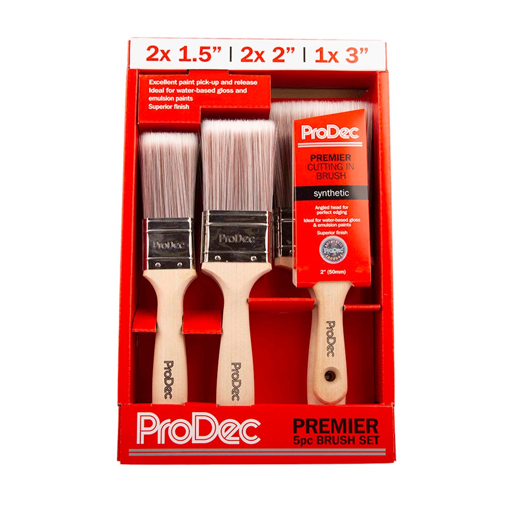 Product image for Prodec Premier 6 Piece Brush Set With Angled Brush