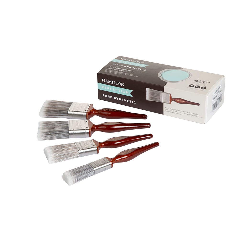 Image of Hamilton Perfection Pure Synthetic Paint Brushes Box Set Of 4