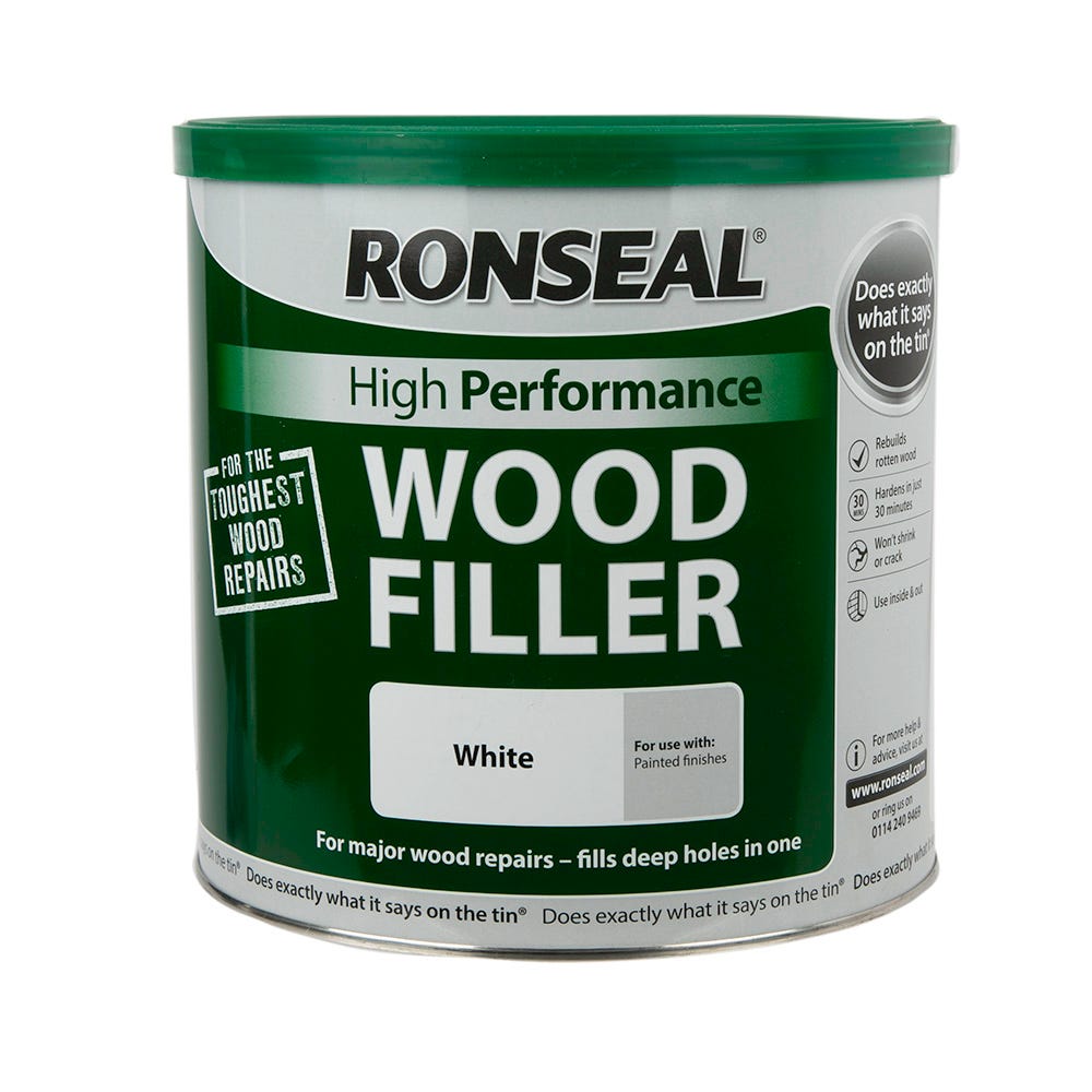 Product image for Ronseal High Performance Wood Filler White 3.7kg