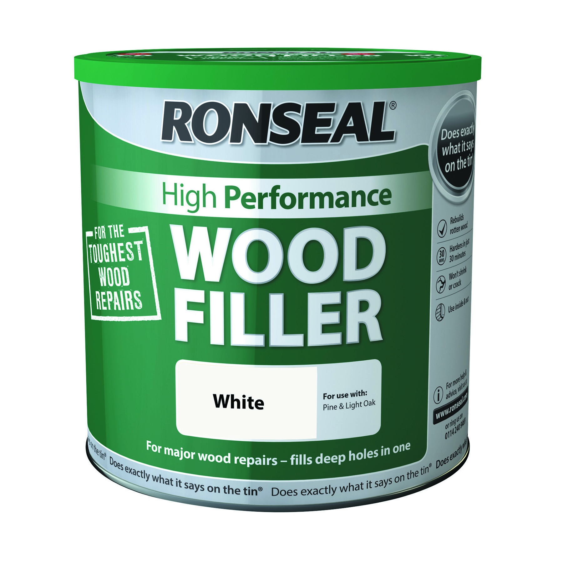 Product image for Ronseal High Performance Wood Filler White 3.7kg