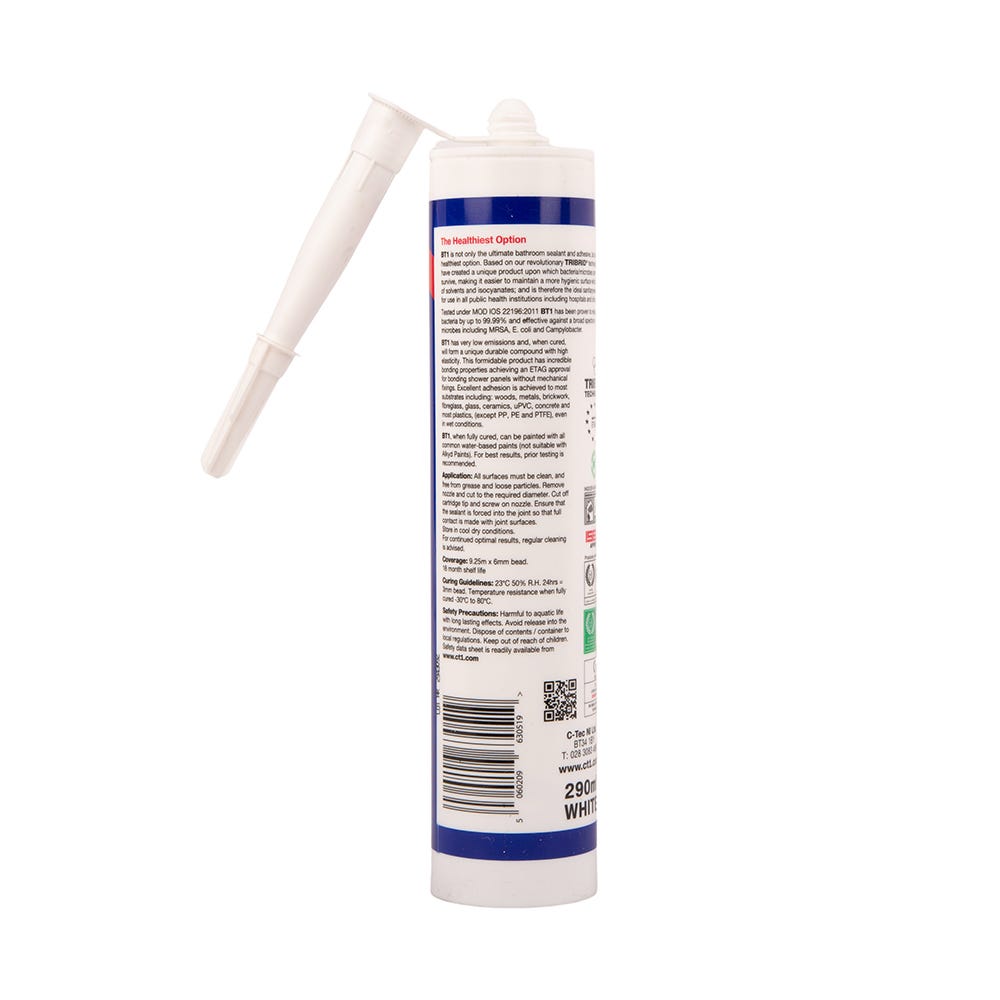 Product image for C-tec BT1 Ultimate Bathroom Sealant & Adhesive White 290ml