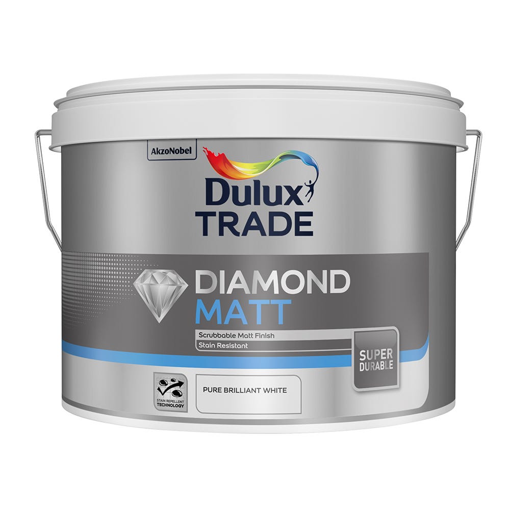 Product image for Dulux Trade Diamond Matt Pure Brilliant White 10L