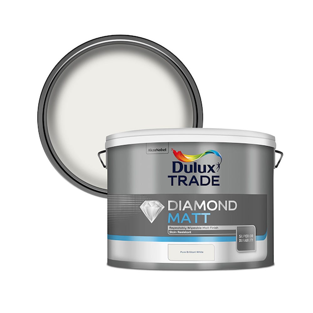 Product image for Dulux Trade Diamond Matt Pure Brilliant White 10L