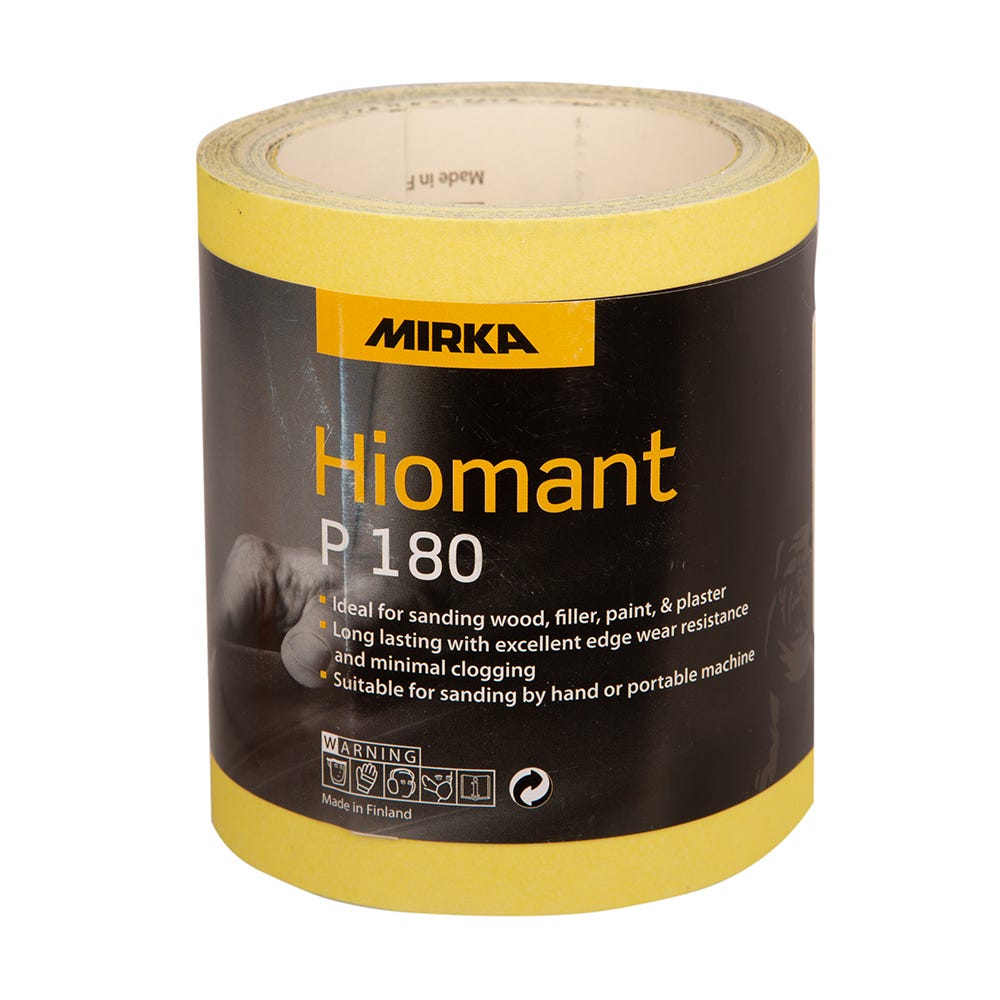Image of Mirka Yellow Hiomant Sandpaper P180 115mm X 10m Roll