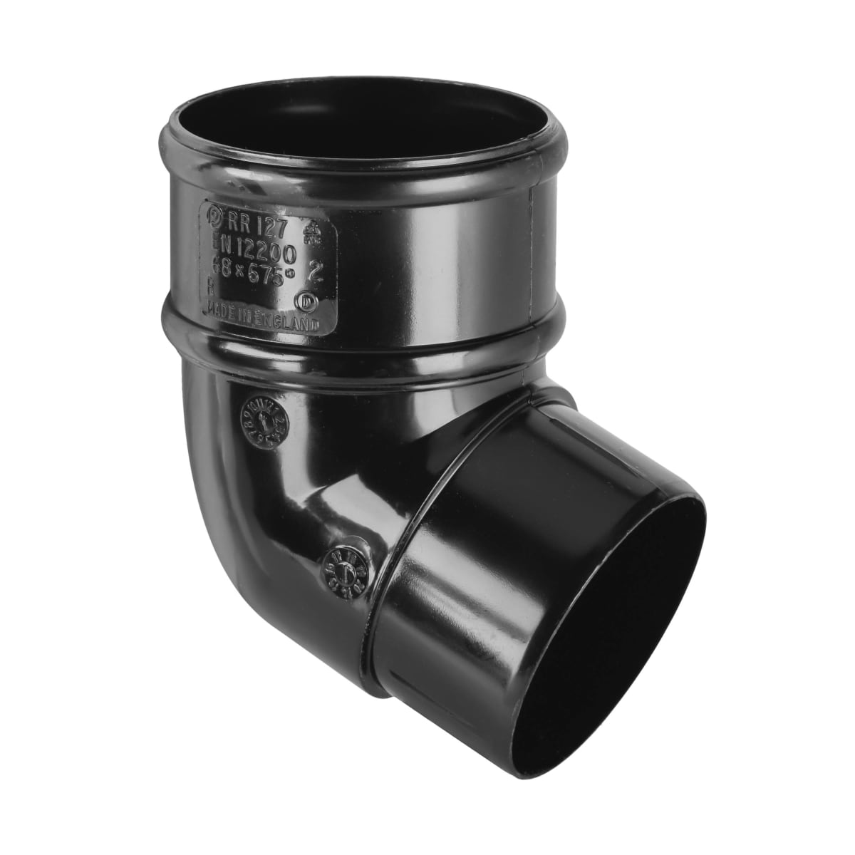 Product image for Round Downpipe 112.5° Offset Bend Black 68mm
