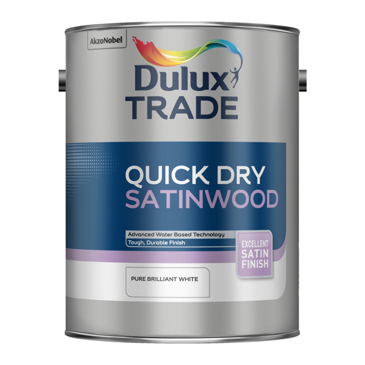 Product image for Dulux Trade Quick Dry Satinwood 5L Pure Brilliant White