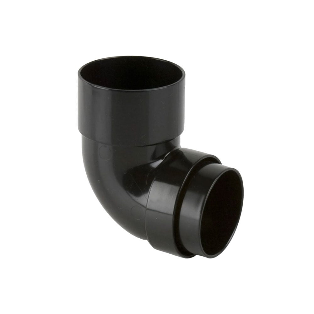 Product image for Round Downpipe 92.5° Offset Bend Black 68mm